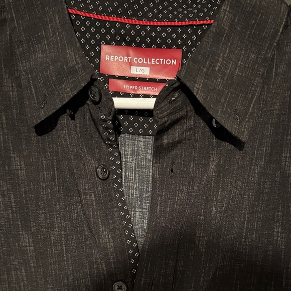 Report Collection Charcoal Button-Up Shirt - Picture 2 of 4